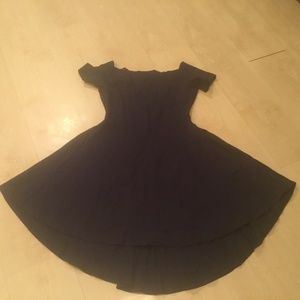 Sarin Mathew’s navy off the shoulder dress- medium